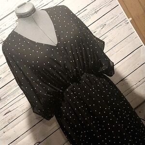 Coco and carmen black and white polka-dot dress in XXL. NWT.
